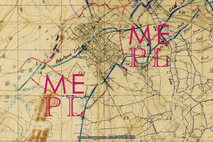 : Somme Map of trenches on the battlefield during WWI : Somme Map of trenches on the battlefield during WWI