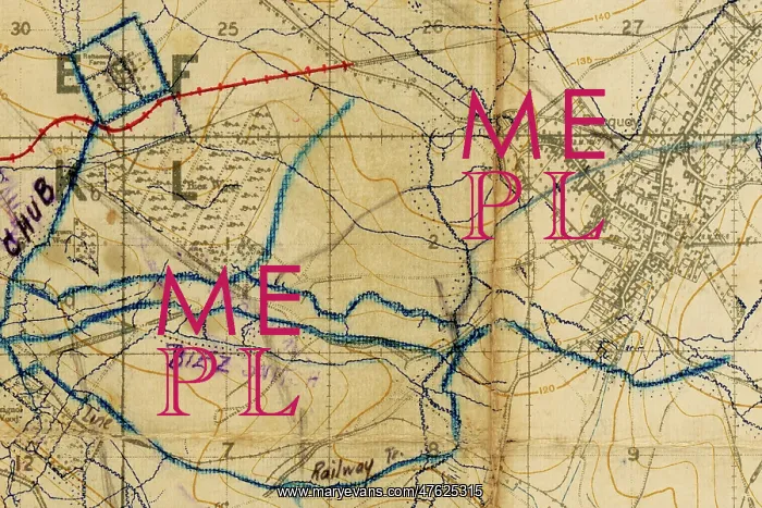 : Somme Map of trenches on the battlefield during WWI : Somme Map of trenches on the battlefield during WWI