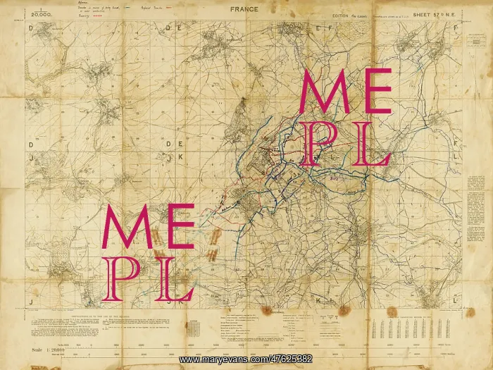 : Somme Map of trenches on the battlefield during WWI : Somme Map of trenches on the battlefield during WWI