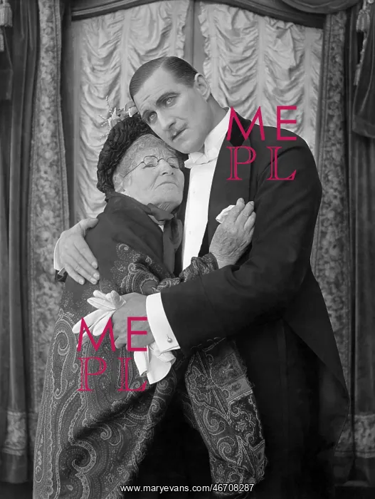 : Son hugging elderly mother : Son hugging elderly mother