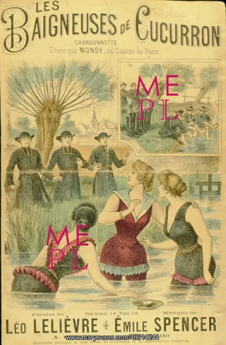 : Song sheet cover, Les Baigneuses de Cucurron : Song sheet cover, Les Baigneuses de Cucurron
