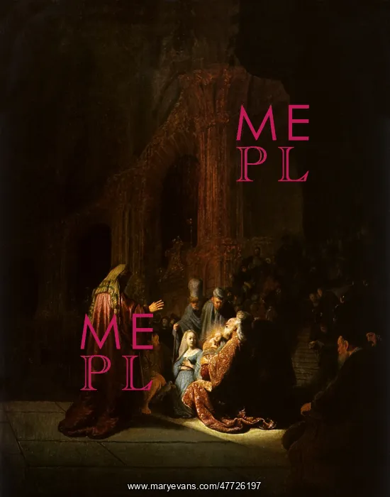 : The Song of Simeon, by Rembrandt : The Song of Simeon, by Rembrandt