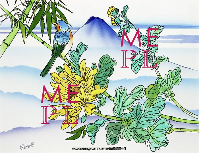 : Songbird and Mount Fuji : Songbird and Mount Fuji