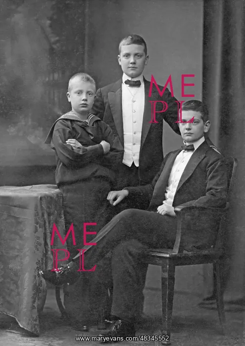 : The sons of King Frederick August III of Saxony, 1907 : The sons of King Frederick August III of Saxony, 1907