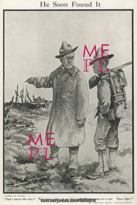 : He Soon Found It by Bruce Bairnsfather : He Soon Found It by Bruce Bairnsfather