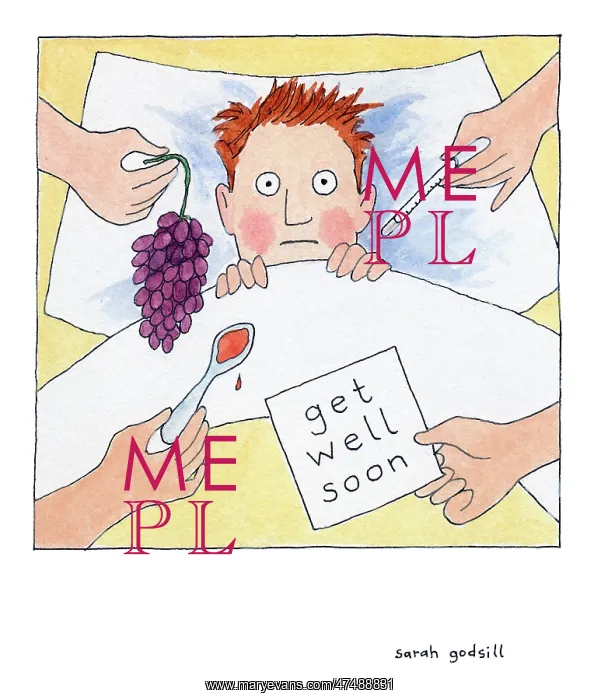 : Get Well Soon - Man in bed : Get Well Soon - Man in bed