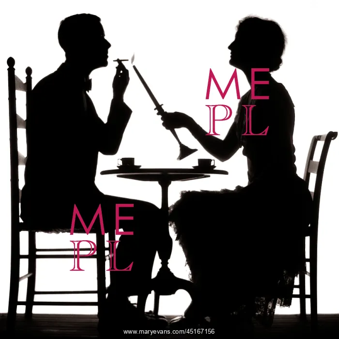 : Sophisticated Silhouetted Couple Having After : Sophisticated Silhouetted Couple Having After