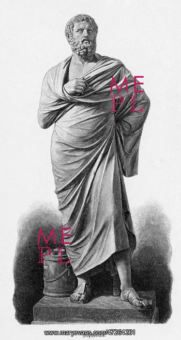 : Sopholces (circa 496 - 406) Greek tragic playwright with his play scripts : Sopholces (circa 496 - 406) Greek tragic playwright with his play scripts
