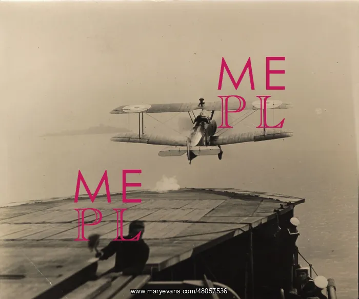 : A Sopwith 2F1 Camel takes-off from HMS Pegasus : A Sopwith 2F1 Camel takes-off from HMS Pegasus
