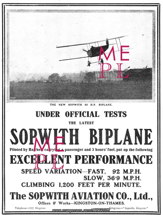 : Sopwith 80hp Biplane 1913 : Sopwith 80hp Biplane 1913