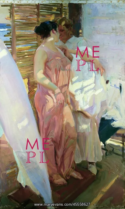: SOROLLA, Joaquin (1863-1923). After the bath : SOROLLA, Joaquin (1863-1923). After the bath