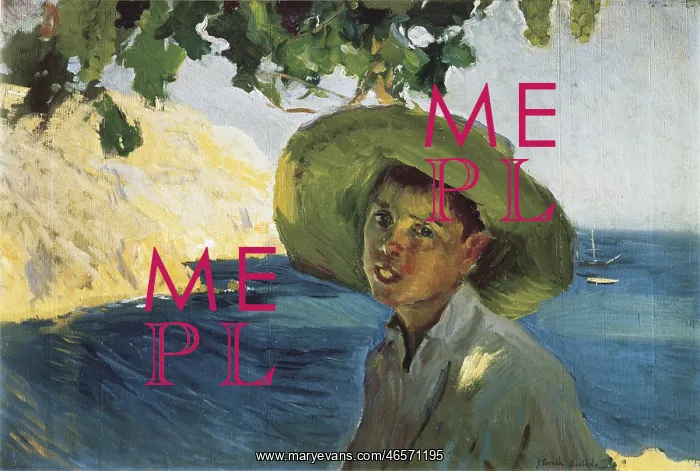 : SOROLLA, Joaquin (1863-1923). Boy with Hat. Post-Impressioni : SOROLLA, Joaquin (1863-1923). Boy with Hat. Post-Impressioni