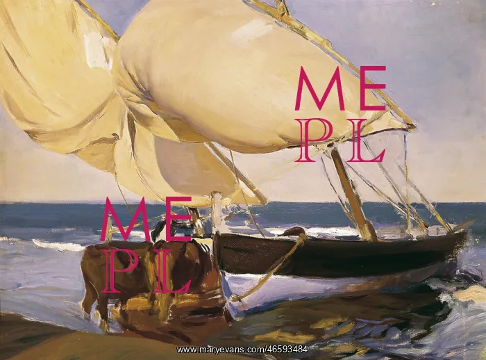 : SOROLLA, Joaquin (1863-1923). Launching the Boat : SOROLLA, Joaquin (1863-1923). Launching the Boat