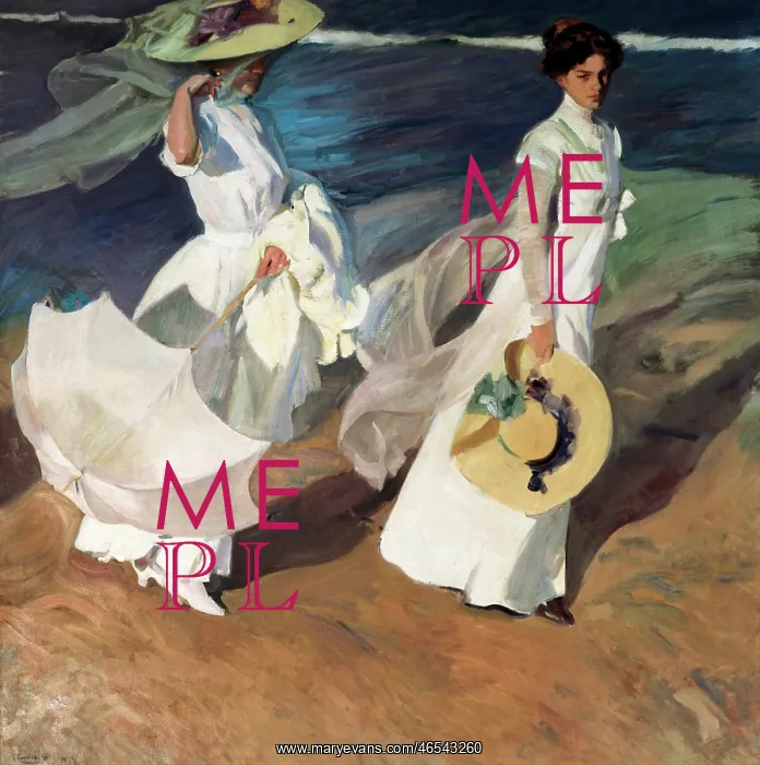 : SOROLLA, Joaquin (1863-1923). Walk on the beach : SOROLLA, Joaquin (1863-1923). Walk on the beach