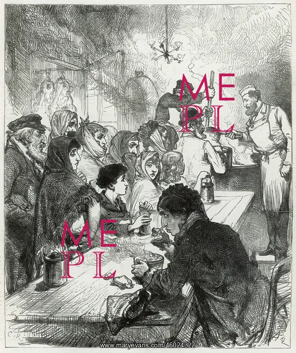 : Soup kitchen at Spitalfields 1879 : Soup kitchen at Spitalfields 1879
