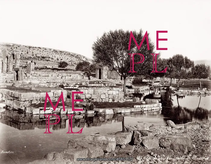 : Source of the Barada River at Baalbek, Baalbec, Lebanon : Source of the Barada River at Baalbek, Baalbec, Lebanon
