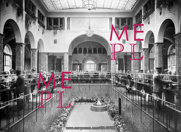 : Source hall in Bad Kissingen, around 1930 : Source hall in Bad Kissingen, around 1930