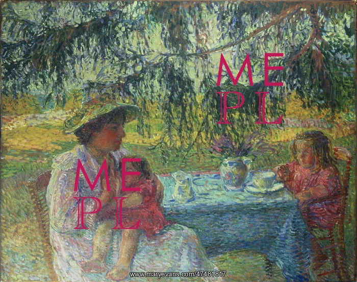 : Sous les branches - Mother with two children : Sous les branches - Mother with two children