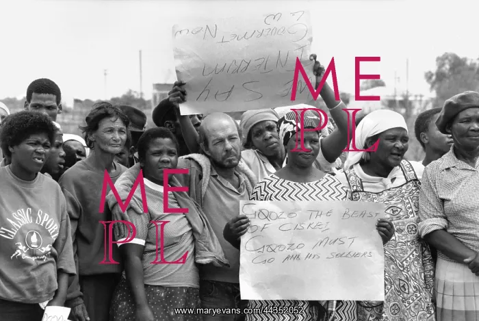 : South Africa, Eastern Cape, 1992. Mixed race demonstration : South Africa, Eastern Cape, 1992. Mixed race demonstration
