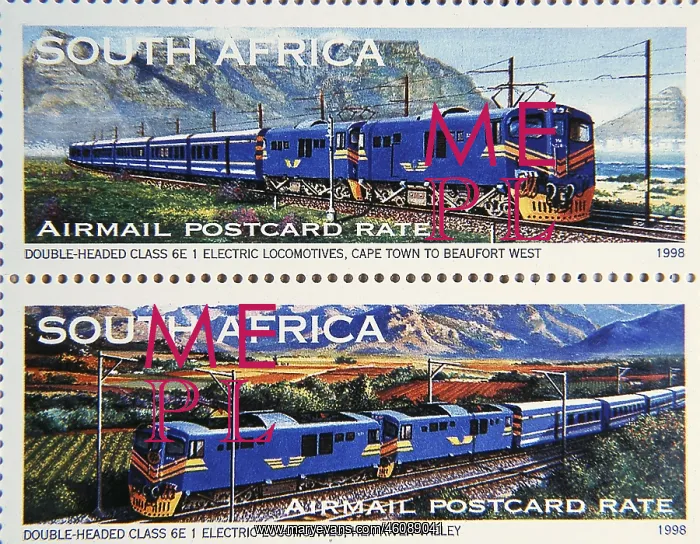 : South African postage stamp depicting the Blue Train : South African postage stamp depicting the Blue Train