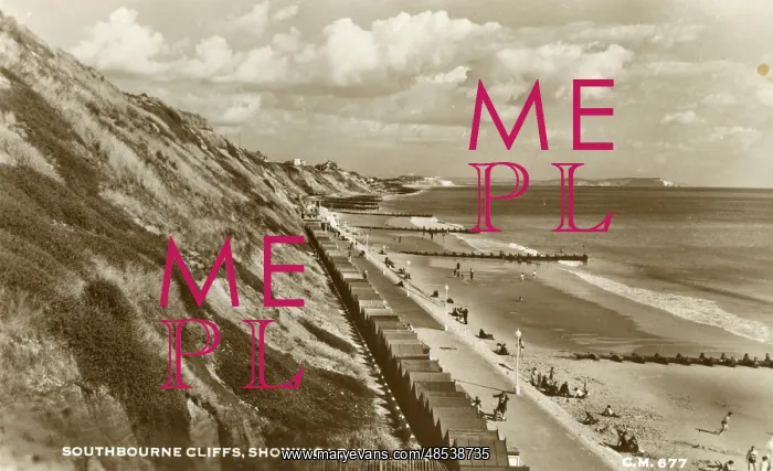  : Southbourne Cliffs, with view of the Isle of Wight