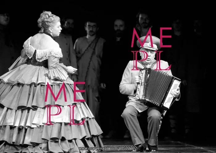 : Soviet actor Leonid Bronevoy on stage at Lenkom, 1989 : Soviet actor Leonid Bronevoy on stage at Lenkom, 1989