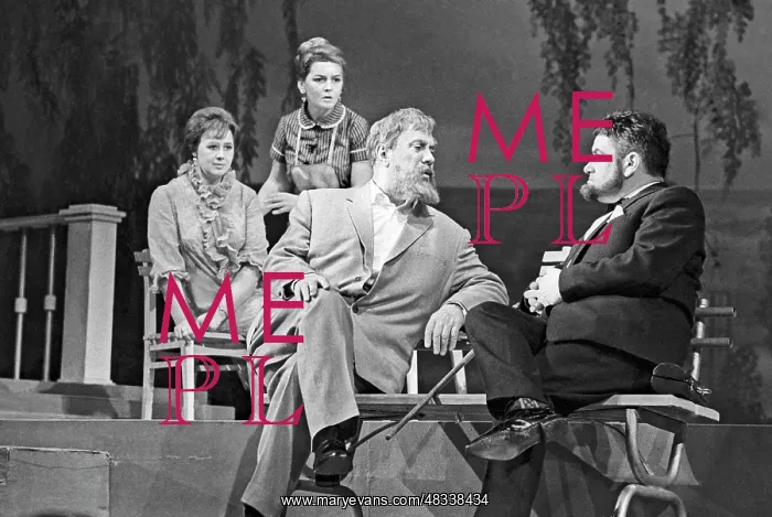 : Soviet actor Mikhail Zharov on stage at Maly Theatre, 1968 : Soviet actor Mikhail Zharov on stage at Maly Theatre, 1968
