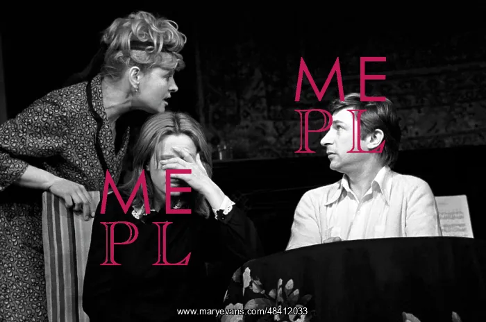 : Soviet actors Marina Neyolova and Igor Kvasha on stage, 1977 : Soviet actors Marina Neyolova and Igor Kvasha on stage, 1977
