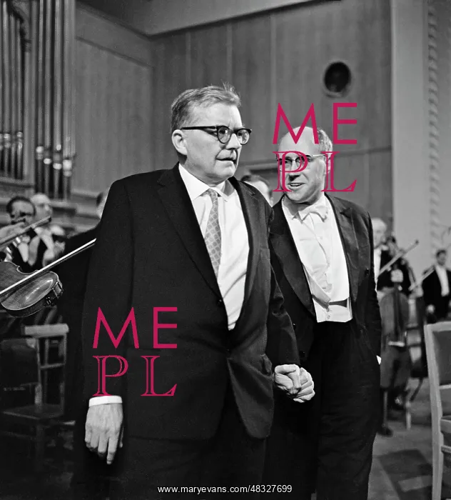 : Soviet composers Dmitri Shostakovich and Mstislav : Soviet composers Dmitri Shostakovich and Mstislav
