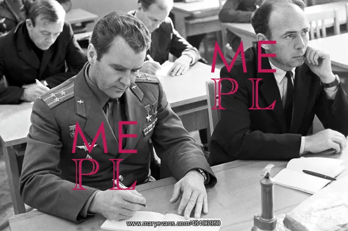 : Soviet cosmonauts Vladimir Shatalov and Viktor : Soviet cosmonauts Vladimir Shatalov and Viktor