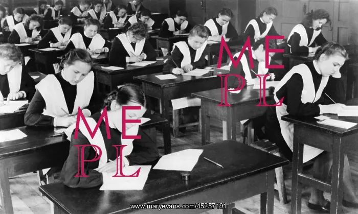 : Soviet female graduates from the tenth grade writing : Soviet female graduates from the tenth grade writing