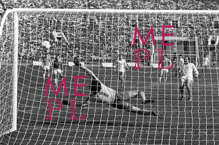 : Soviet goalie conceding penalty kick goal, 1981 : Soviet goalie conceding penalty kick goal, 1981
