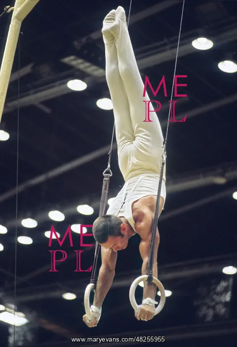 : Soviet gymnast Mikhail Voronin, 1970 : Soviet gymnast Mikhail Voronin, 1970
