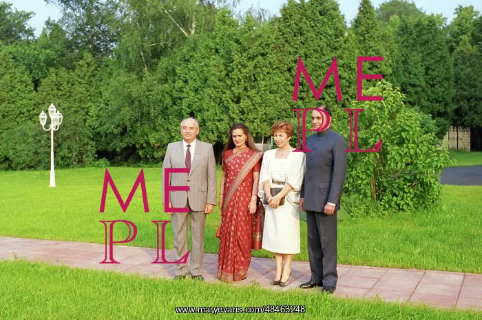 : Soviet leader Gorbachev and India Prime Minister : Soviet leader Gorbachev and India Prime Minister