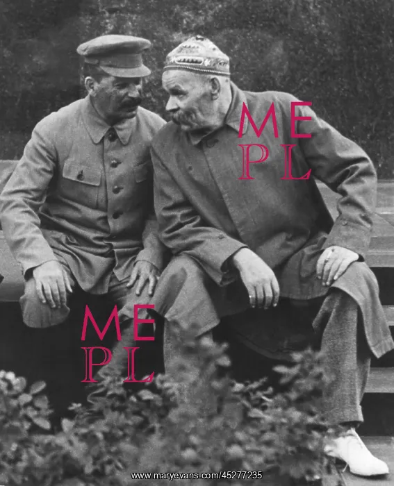 : Soviet leader Josef Stalin (right) talking with : Soviet leader Josef Stalin (right) talking with