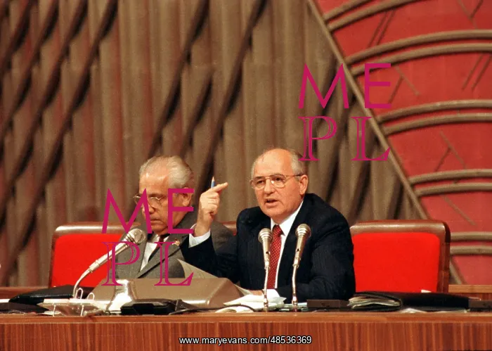 : Soviet leader Mikhail Gorbachev and Chairman of : Soviet leader Mikhail Gorbachev and Chairman of