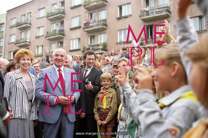 : Soviet leader Mikhail Gorbachev in Krakow, 1988 : Soviet leader Mikhail Gorbachev in Krakow, 1988