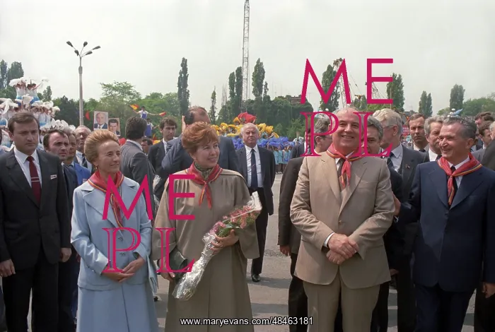: Soviet leader Mikhal Gorbachev in Bucharest, 1987 : Soviet leader Mikhal Gorbachev in Bucharest, 1987