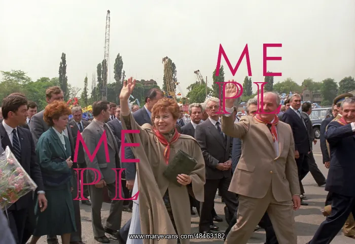 : Soviet leader Mikhal Gorbachev in Bucharest, 1987 : Soviet leader Mikhal Gorbachev in Bucharest, 1987