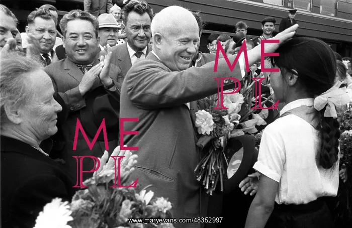 : Soviet leader N. Khrushchev visits Kazakh Soviet : Soviet leader N. Khrushchev visits Kazakh Soviet
