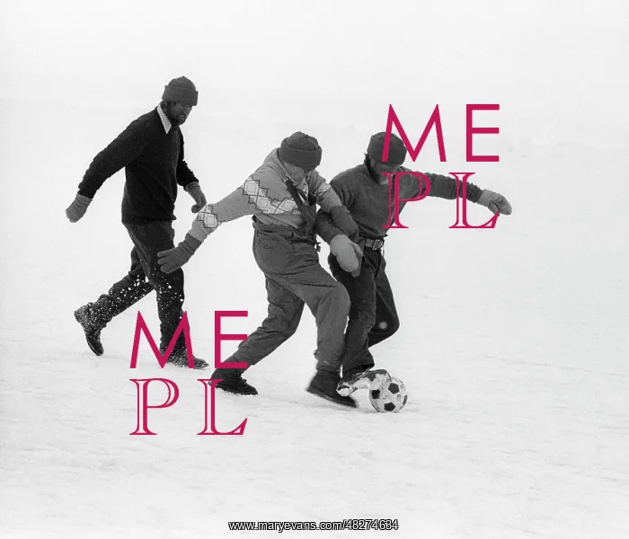 : Soviet North Pole explorers playing football, 1979 : Soviet North Pole explorers playing football, 1979