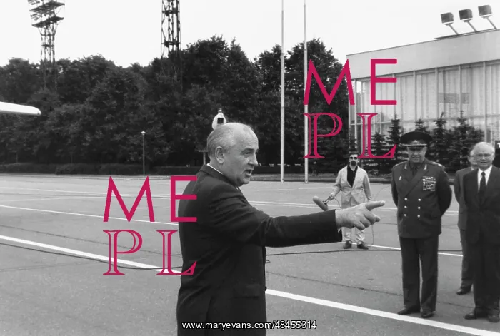: Soviet President Mikhail Gorbachev. Month before : Soviet President Mikhail Gorbachev. Month before