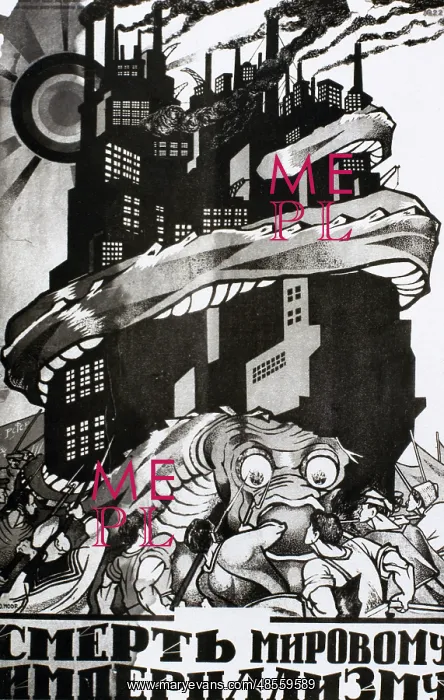 : Soviet propaganda poster. Death to World Imperialism : Soviet propaganda poster. Death to World Imperialism