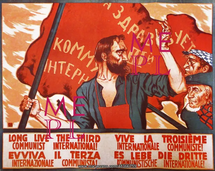 : Soviet propaganda poster for the Third International : Soviet propaganda poster for the Third International