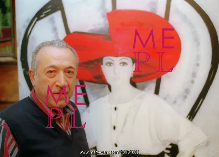 : Soviet and Russian painter Tahir Salahov in his studio, 1993 : Soviet and Russian painter Tahir Salahov in his studio, 1993