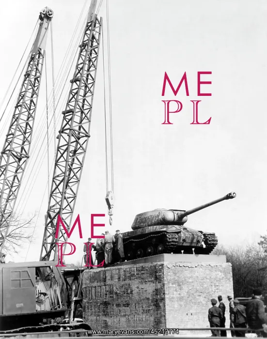 : Soviet tank monument is moved : Soviet tank monument is moved