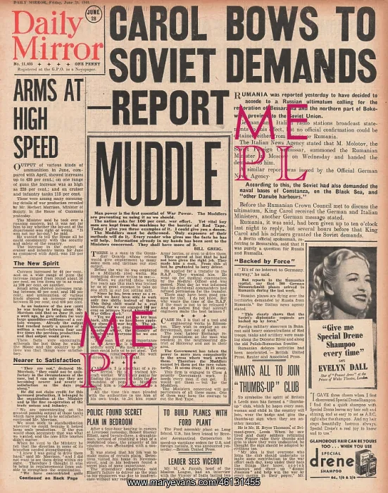 : Soviet ultimatum to Romania : Soviet ultimatum to Romania