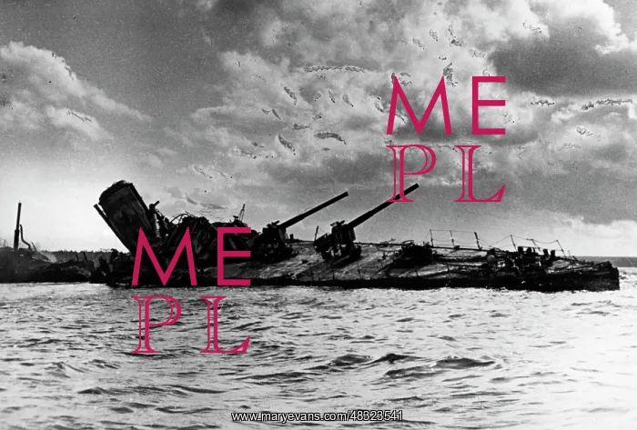 : Soviet warship after an air raid, 1941 : Soviet warship after an air raid, 1941