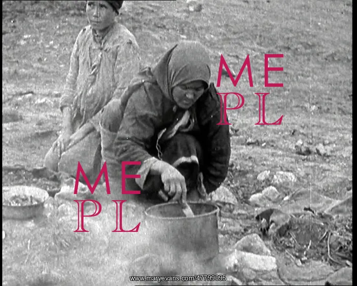 : Soviet Woman Cooking By the Bank of a River : Soviet Woman Cooking By the Bank of a River
