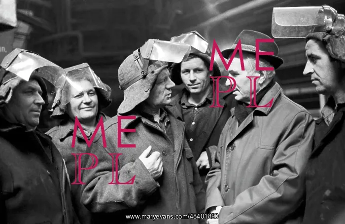 : Soviet writer Alexander Avdeenko meets with workers : Soviet writer Alexander Avdeenko meets with workers